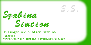 szabina simtion business card